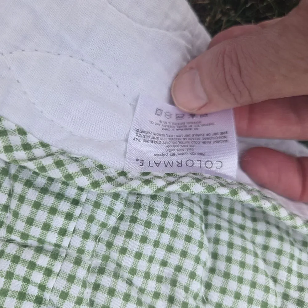 VTG Full Size Colormate Patchwork Quilt Lone Star Floral Gingham 76x96 Sears